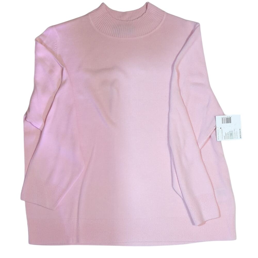 NWT Sag Harbor 1X Baby Pink Mockneck Sweater [0067]